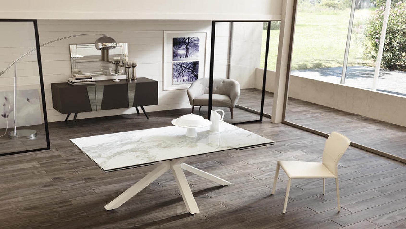 tavolo stones ceramica marmorizzato allungabile mobili bazzano